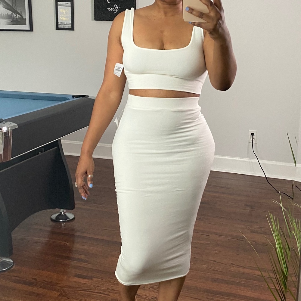 2 piece top and skirt set